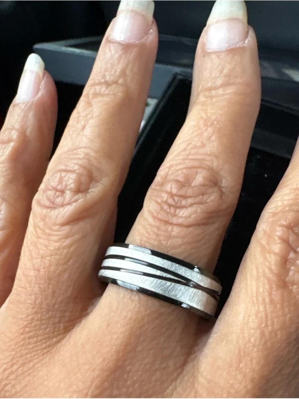 Modern Multi-Band Silver Ring